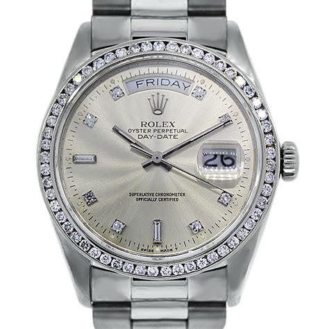 rolex oro blanco 18k|Rolex white gold watch.